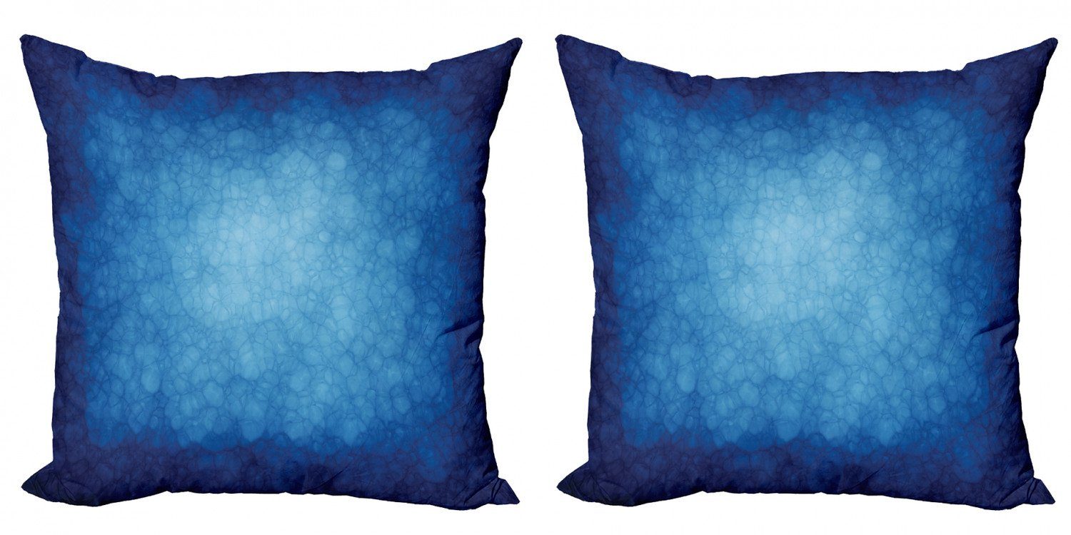 Stück), Doppelseitiger Blau Modern Kissenbezüge Monochrom Centered Grunge (2 Abakuhaus Accent Digitaldruck,