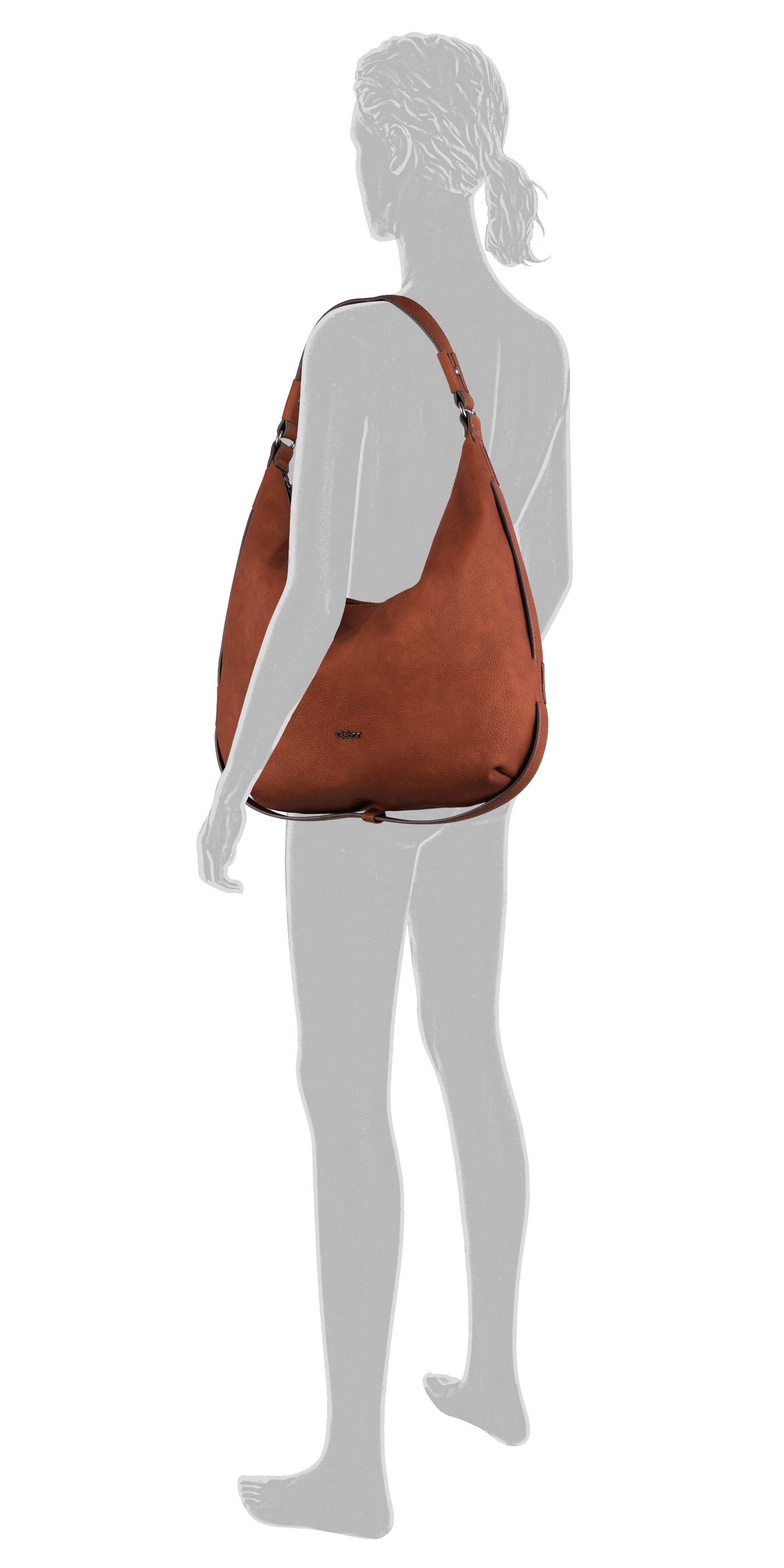 Gabor Hobo Malu, aus weichem genarbtem Lederimitat mit raffinierten Cut-Outs