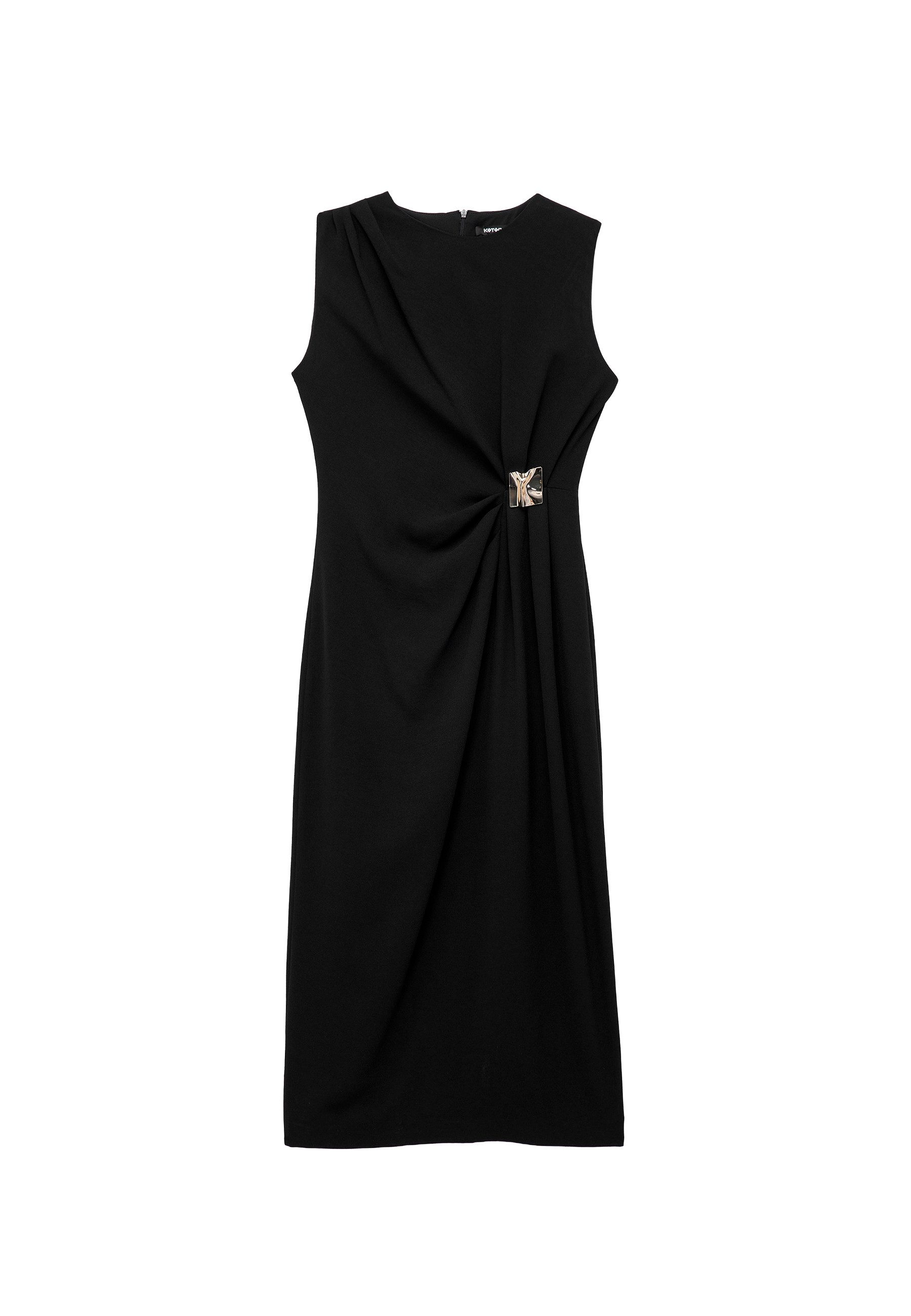 Koton Badekleid Mit Metall-Accessoires Drapiert Midikleid