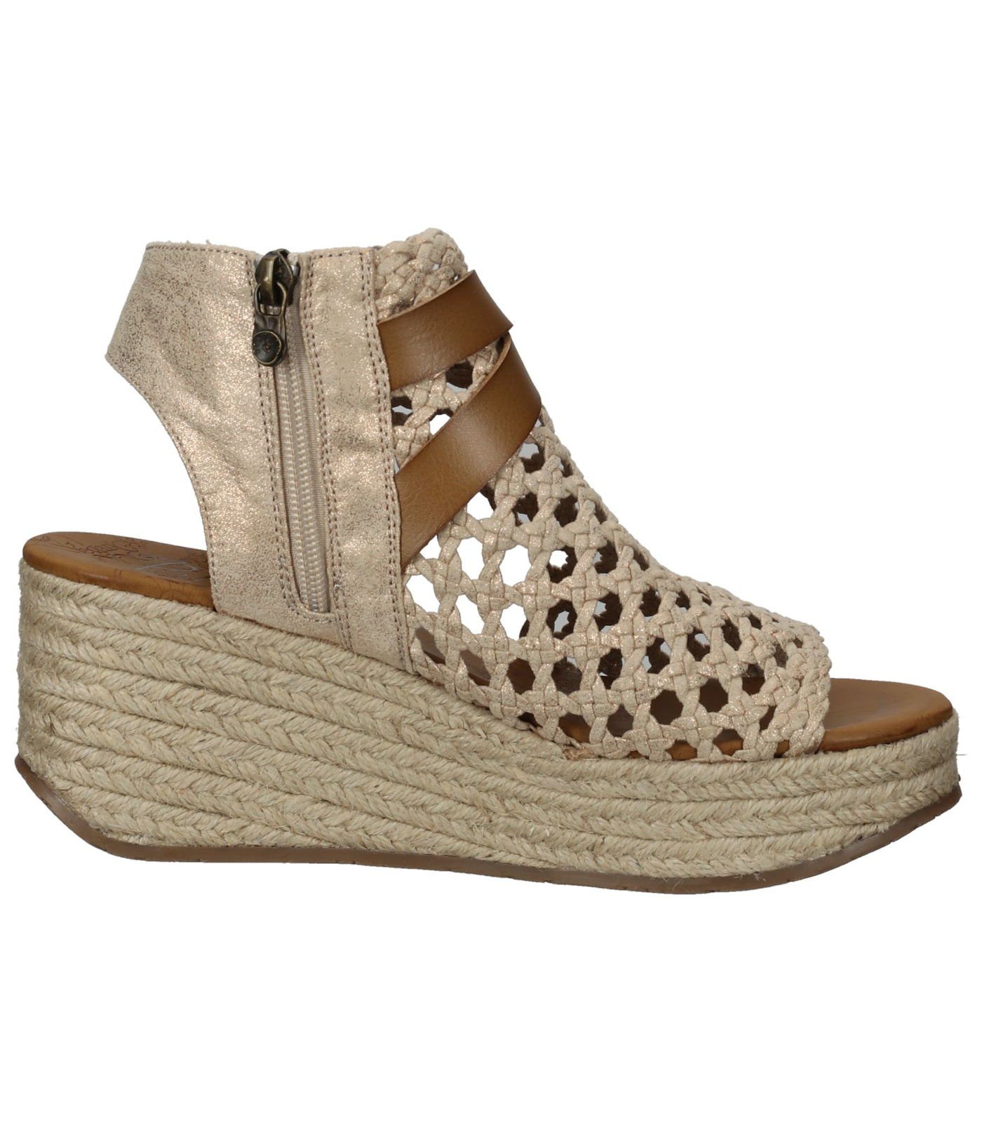 Keilsandalette Sandalen Lederimitat/Textil Blowfish Beige/Braun