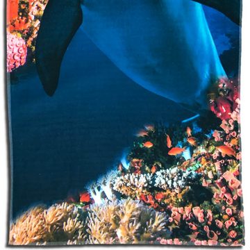 ESPiCO Strandtuch Delfin, Frottee-Velour (1-St), Korallen, Riff, Fische
