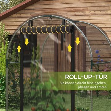 Outsunny Schädlingsschutznetz Insektenschutznetz 1,2 x 3,6 m Gartennetz mit Tür (Vogelschutznetz, 1 St., Pflanzenschutzzelt), für Garten, Balkon, HDPE, Schwarz