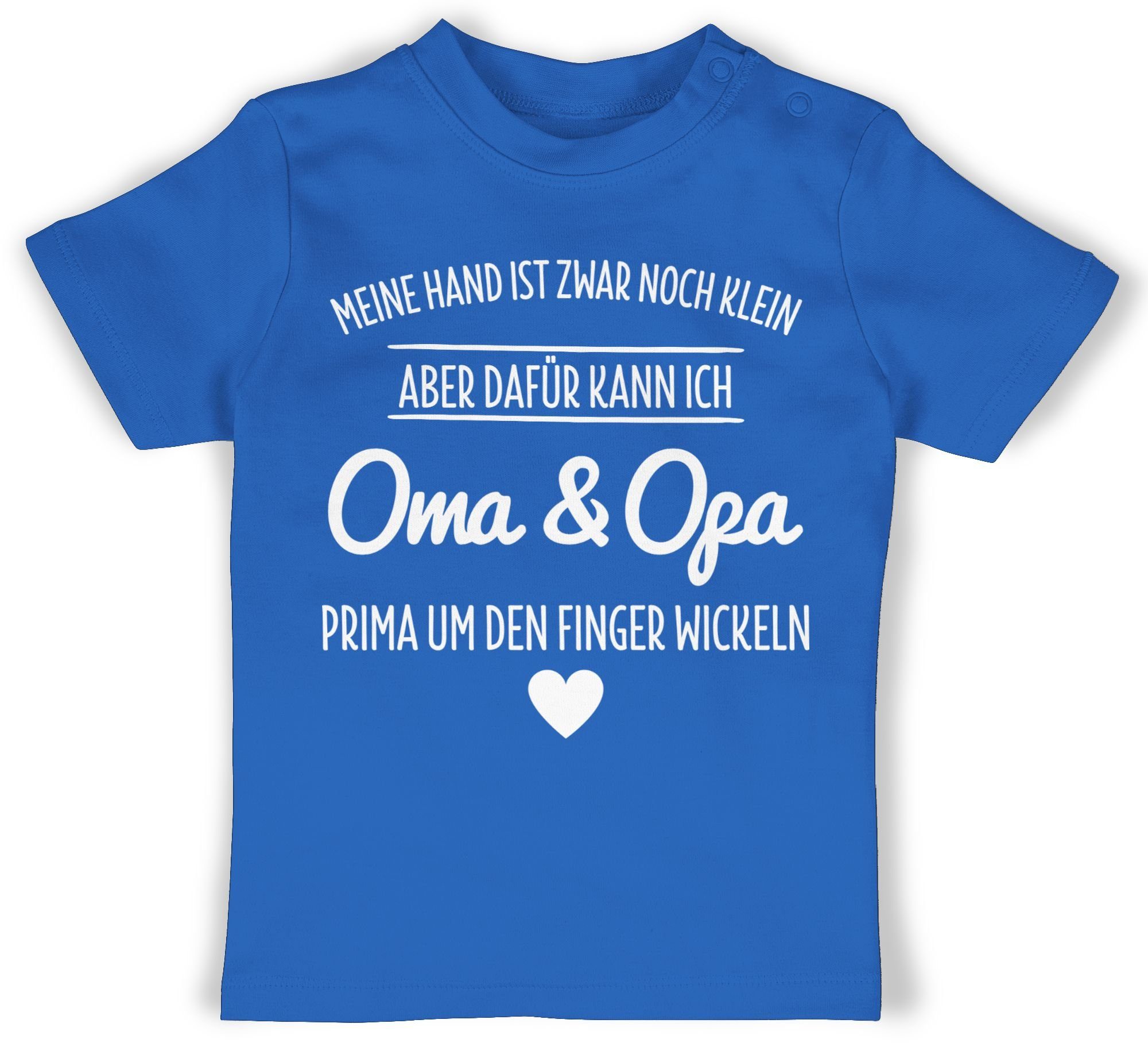 Shirtracer T-Shirt Oma und Opa um den Finger wickeln Großeltern Sprüche Baby 2 Royalblau