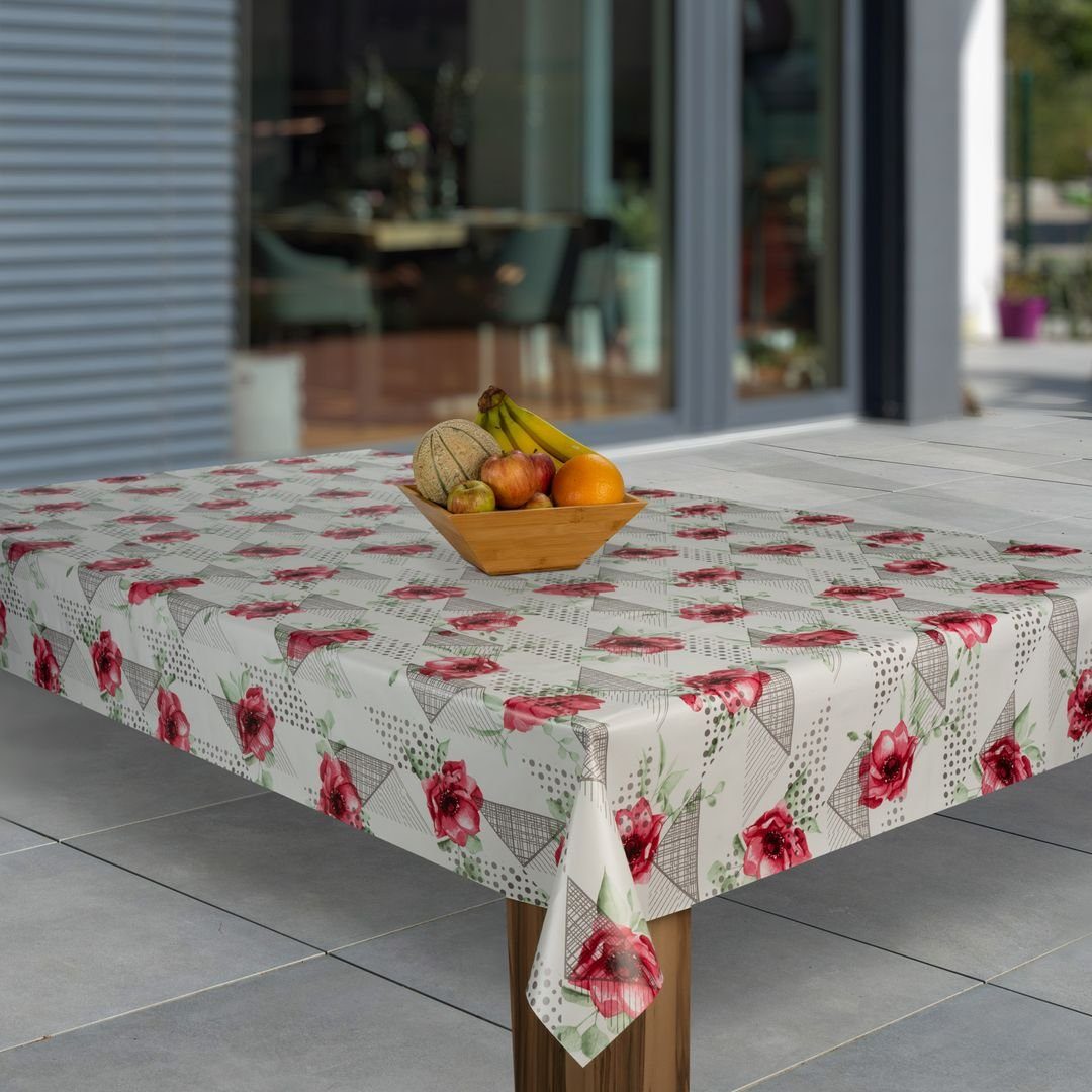 Tischdecke Wachstuch-Tischdecken Rose Rot Braun rechteckig