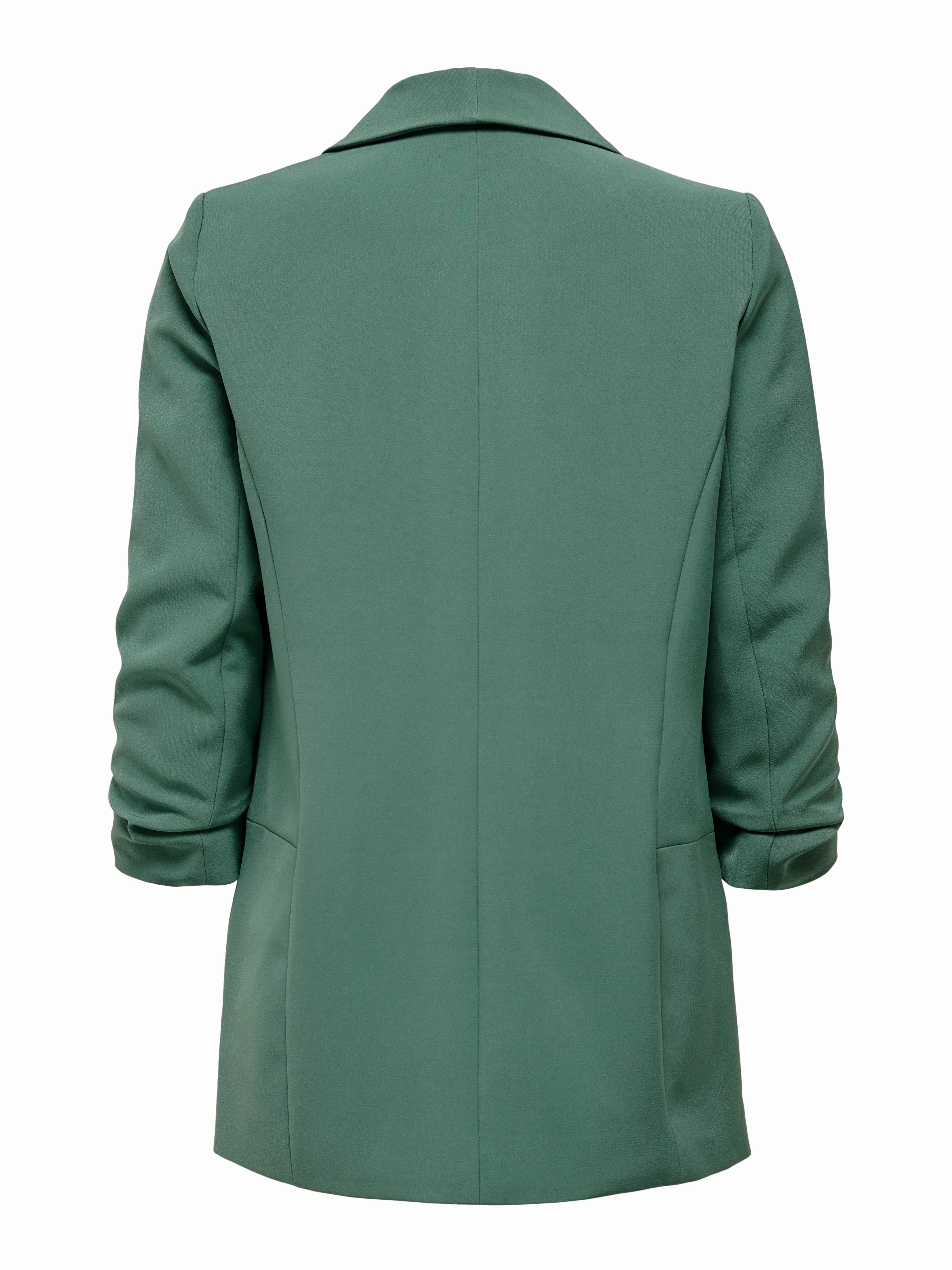 ONLY Kurzblazer ONLELLA – Femininer Blazer mit 3/4-Ärmeln und Raffung regular fit, casual, Web, Kunstfaser, V-Ausschnitt