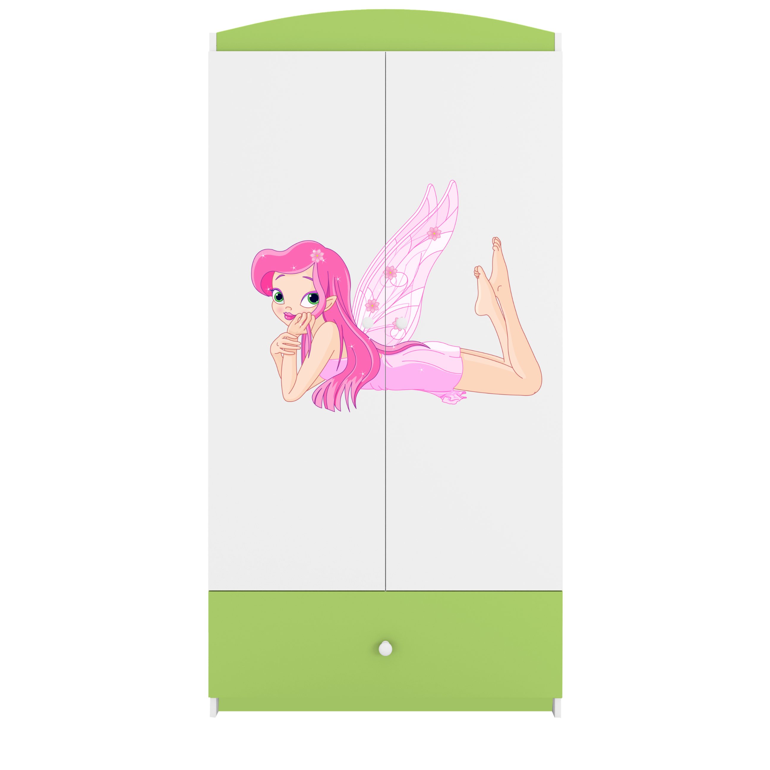 Raumhirsch Furniture Kinderkleiderschrank mit liebevollen Motiven - Kleiderschrank für Kinder (Kinderzimmerschrank für Mädchen, Mit Ablagefächern & Kleiderstange) hochwertige Verarbeitung, sanfte Farben, verschiedene Designs