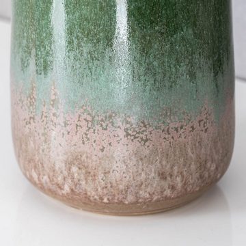 Levandeo® Dekovase, Blumenvase H17cm Vase Porzellan Grün Taupe Tischdeko Dekovase Deko