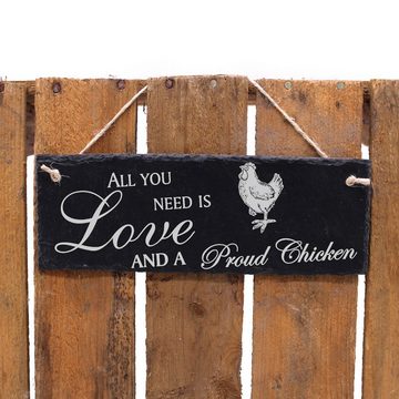 Dekolando Hängedekoration stolzes Huhn 22x8cm All you need is Love and a Proud Chicken