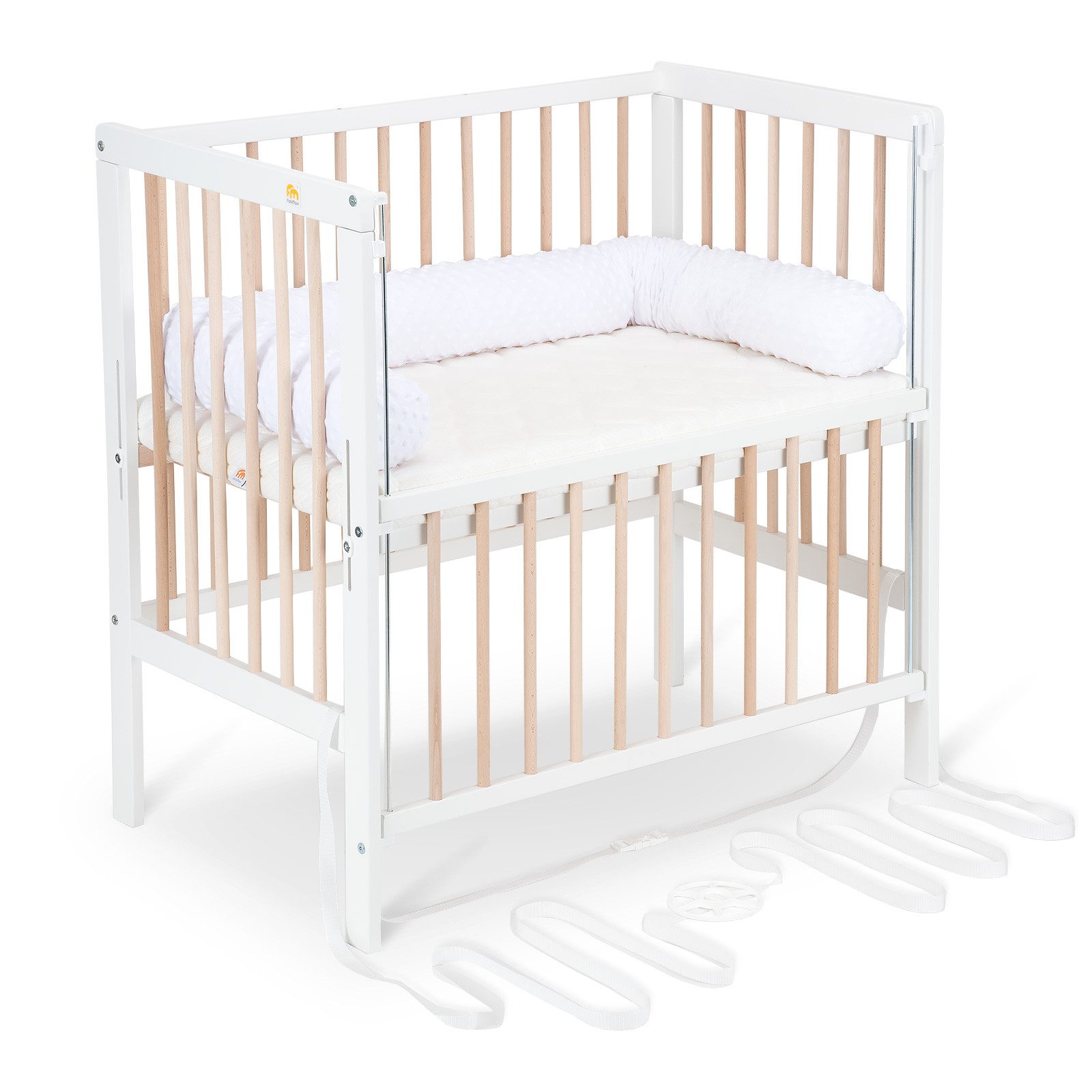 FabiMax Beistellbett Flex weiß / natur günstig online kaufen