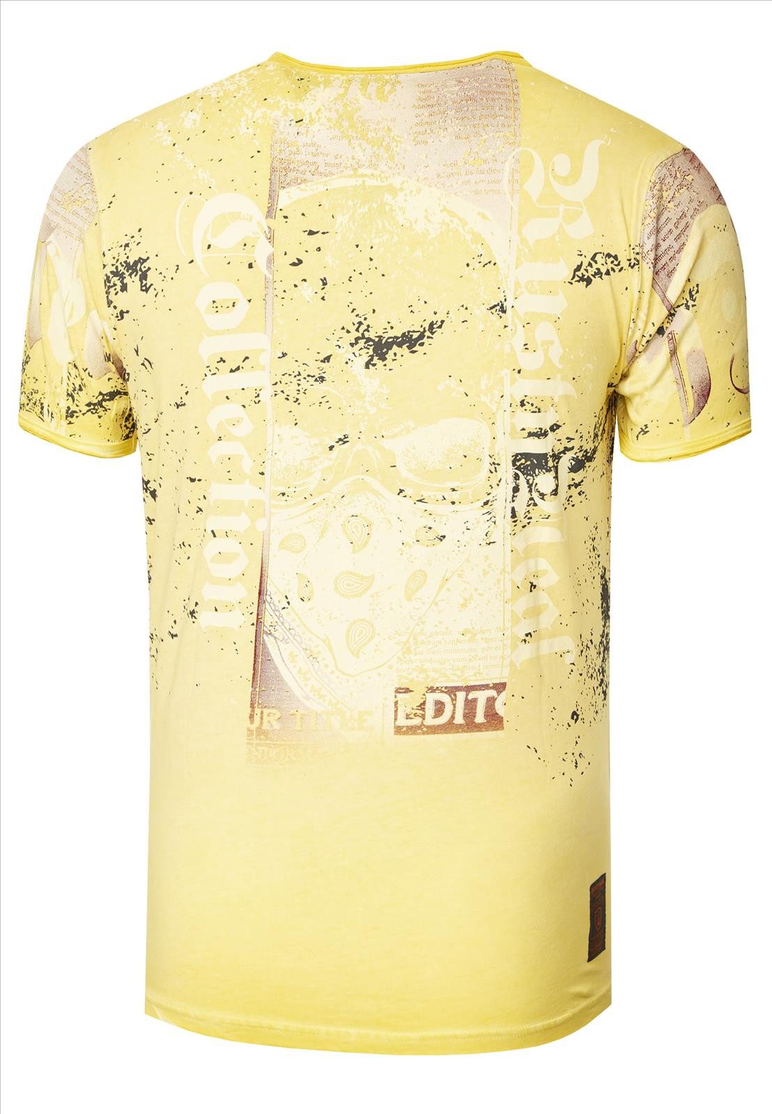 Rusty Neal T-Shirt, mit Allover-Print im Used-Look günstig online kaufen