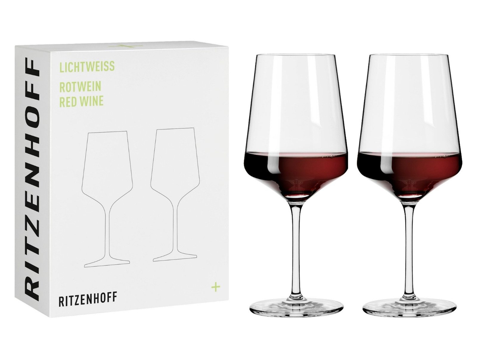 Ritzenhoff Weinglas Lichtweiss Rotwein 2er Set #1 N. Niggemeier H22, Kristallglas