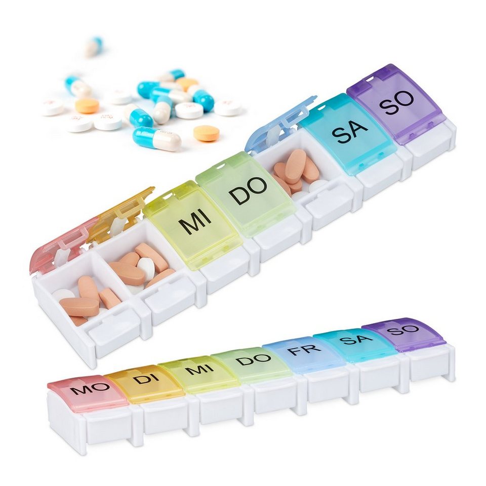 7Tage Rund Pillendose Tablettenbox Pillenbox Tablettendose Medikamentenbo-Case w