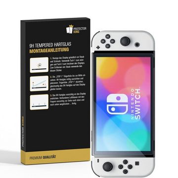 Protectorking Schutzfolie 6x 9H Panzerglas für Nintendo Switch Oled Displayschutz Schutzglas, (6-Stück), klar