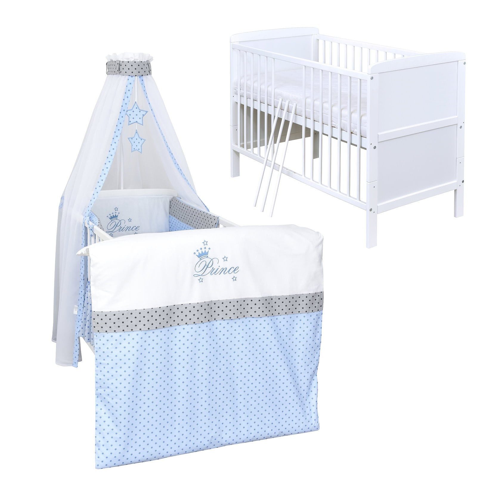 Komplettbett Babybett Natalie Komplettset Beißschienen