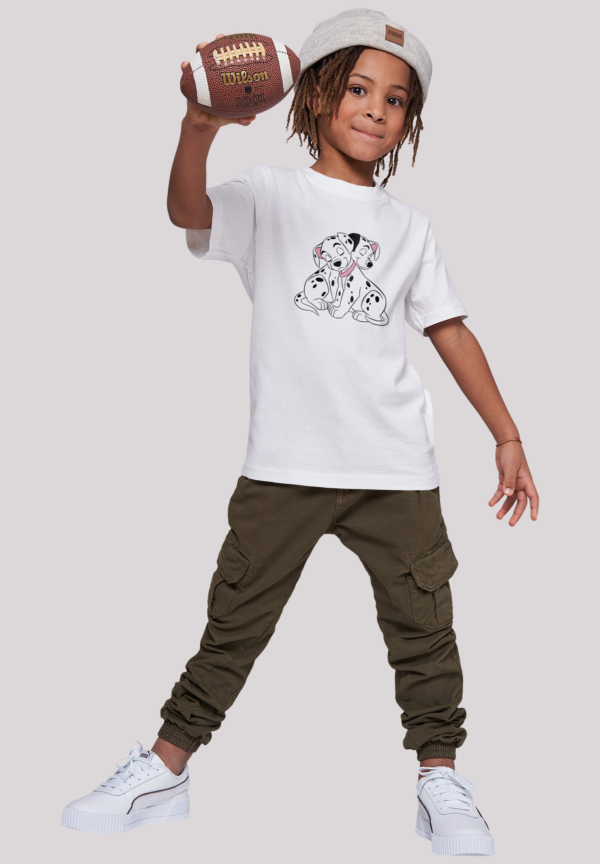 Disney Merch,Jungen,Mädchen,Bedruckt T-Shirt Unisex F4NT4STIC 101 Kinder,Premium Puppy Love Dalmatiner