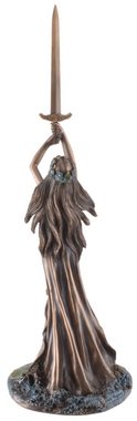 Vogler direct Gmbh Dekofigur Lady of the Lake hebt Excalibur, Veronesedesign, bronziert/coloriert, Kunststein, Größe: L/B/H ca. 12x11x34cm