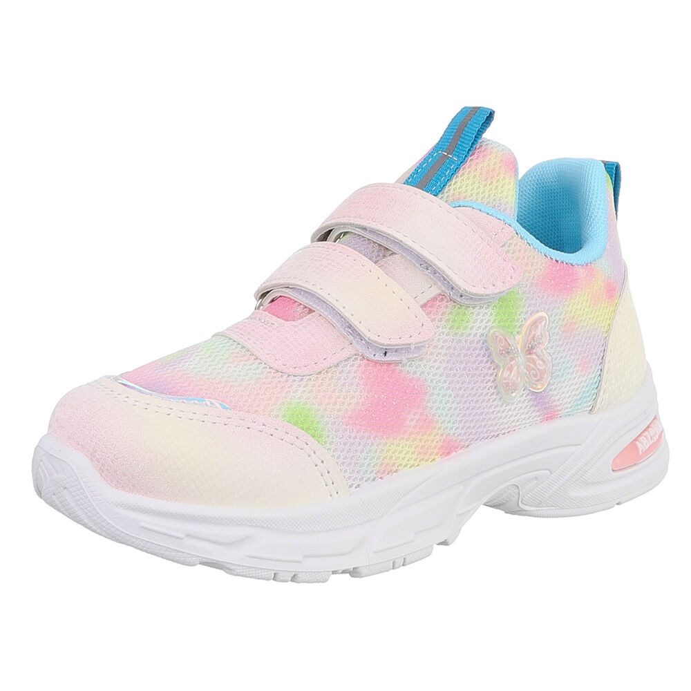 Ital-Design Bunte Kinderschuhe mit Klettverschluss für Freizeitaktivitäten Sneaker (89545301) Flach Freizeitschuhe in Rosa