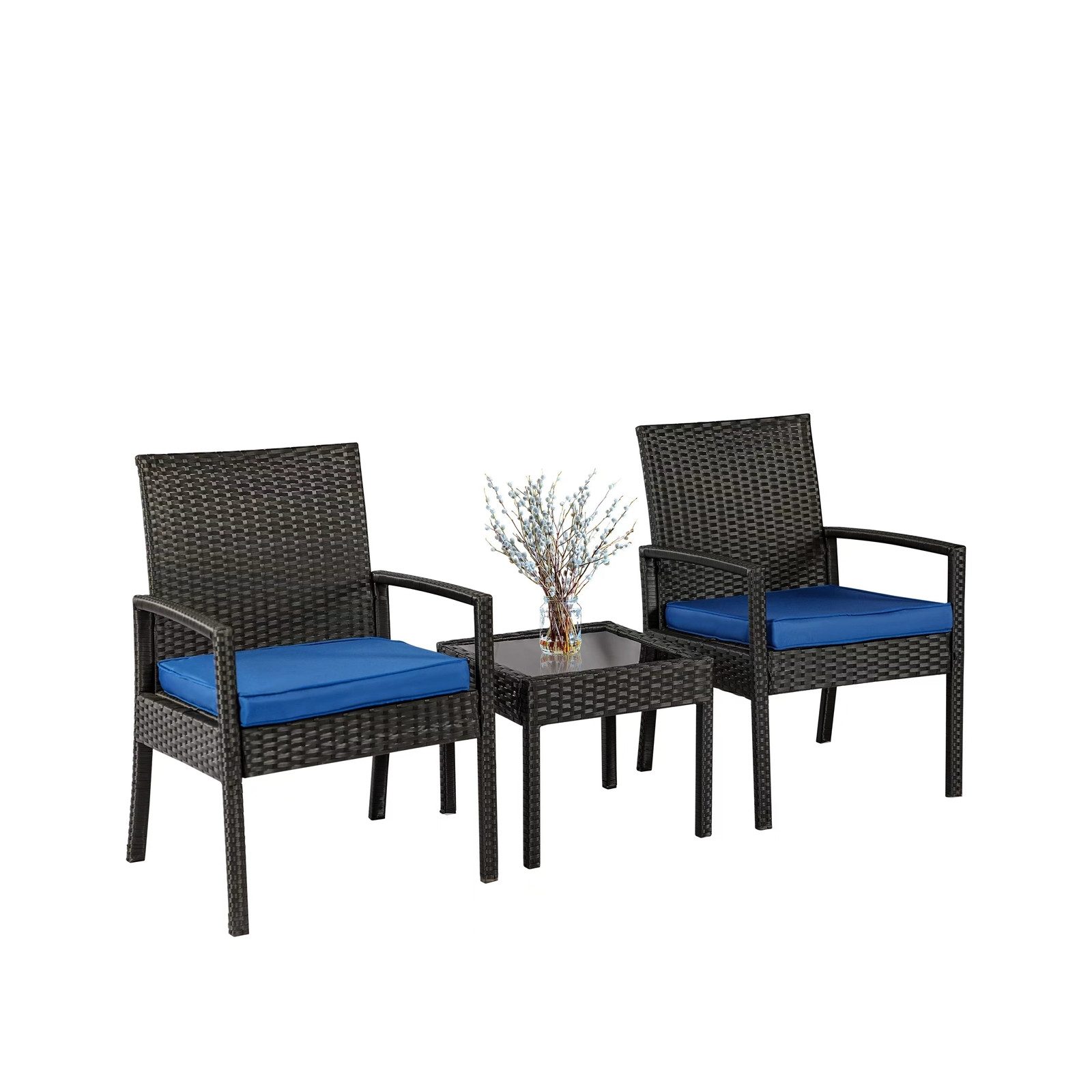 HTI-Living Garten-Essgruppe Terrassenmöbel Schwarz/Blau Santadi, (Set, günstig online kaufen