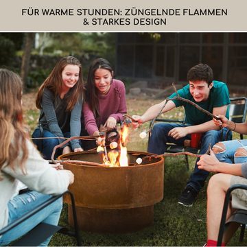 blumfeldt Feuerschale Pompeji, (Set), Garten mit Grill Feuerkorb Feuerstelle Outdoor