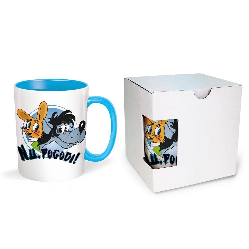 Trötsch Verlag Tasse Trötsch Tasse Hase & Wolf Nu pogodi Nu pagadi Keramiktasse weiß/blau