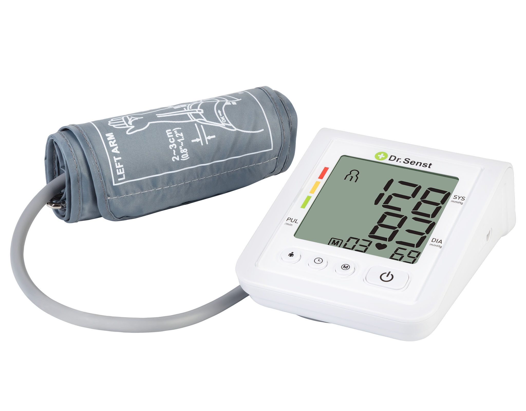 Dr. Senst Arbeitstisch Senioren Blutdruckmessgerät Oberarm BP 118A Blutdruck Sprachausgabe (Set, Set), mit Sprachausgabe & großem LCD-Display