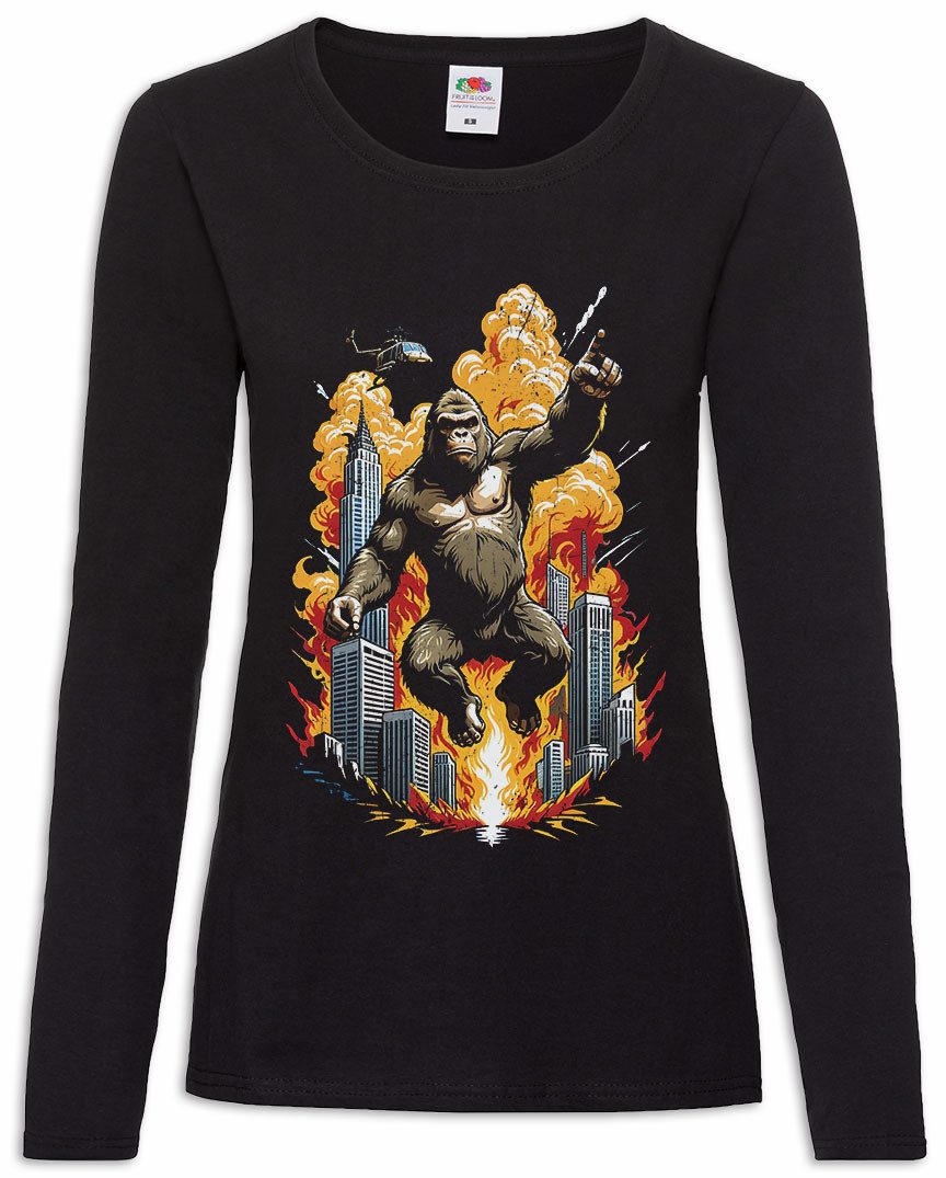 Langarmshirt Skyscraper Kong Damen Langarmshirt Ape Affe Japan Insel King Kaiju
