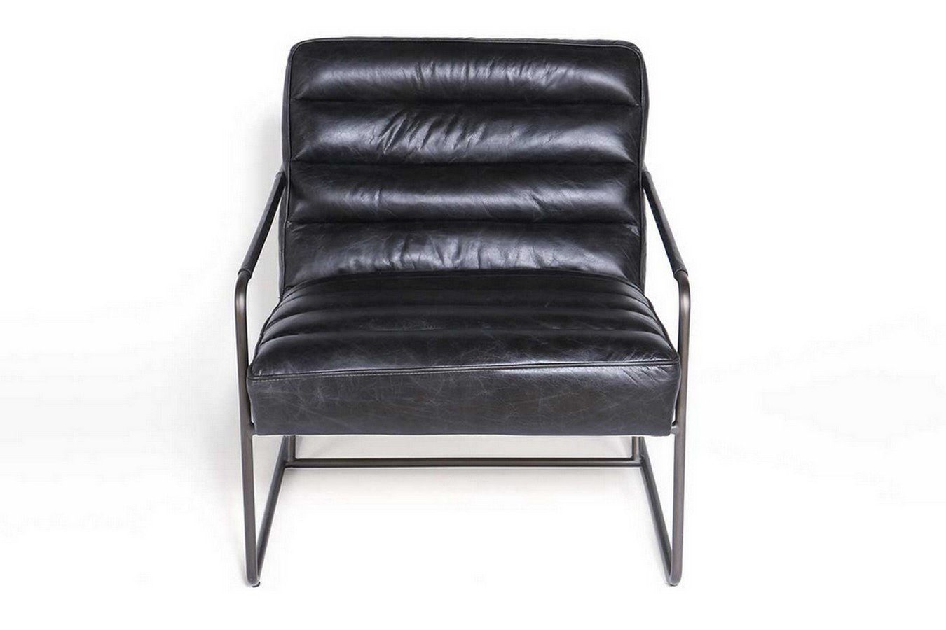 Lounge Sessel daslagerhaus Leder Loungesessel living Century schwarz