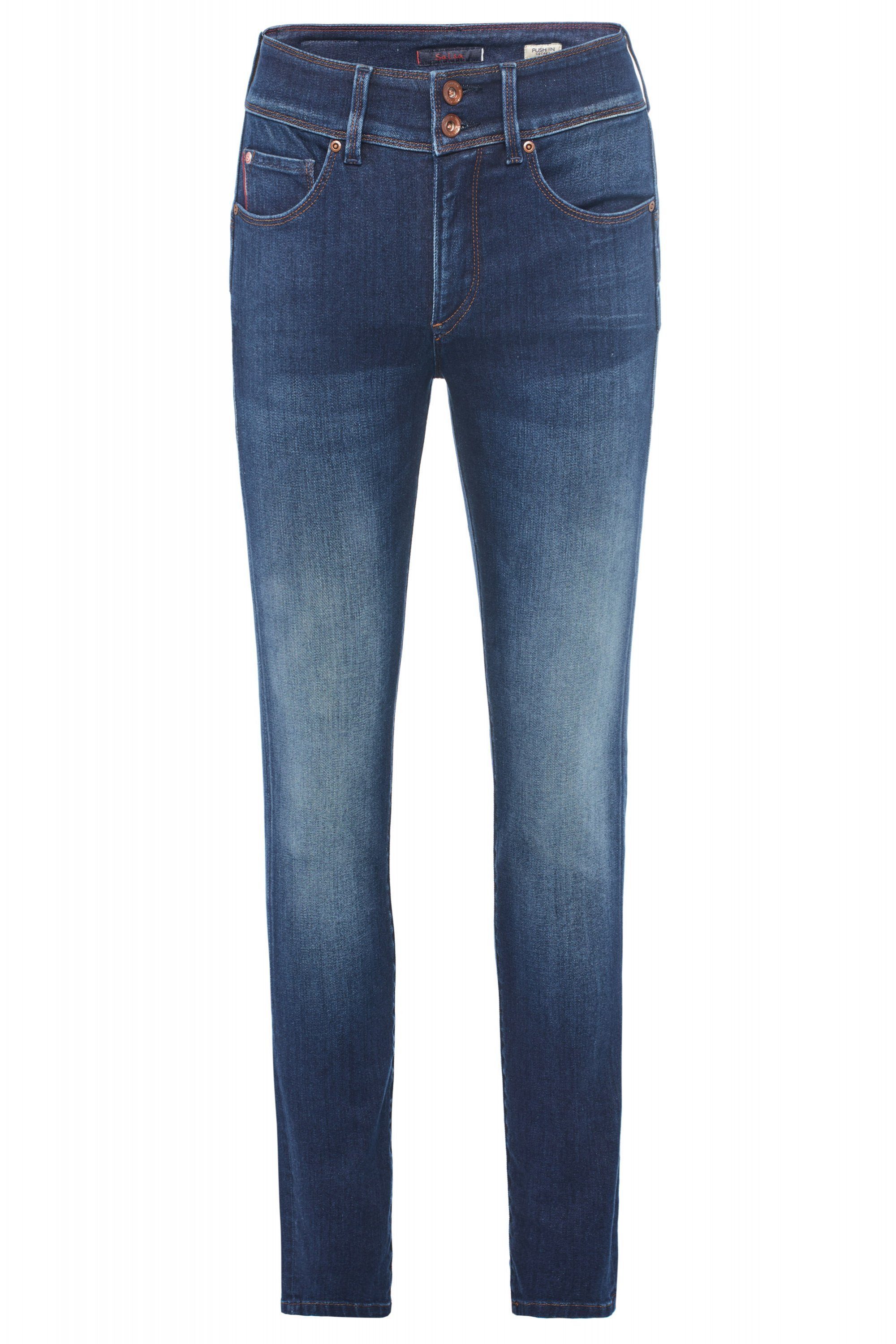 Stretch-Jeans SALSA JEANS SECRET PUSH IN SKINNY dark blue used wash 123253.8504