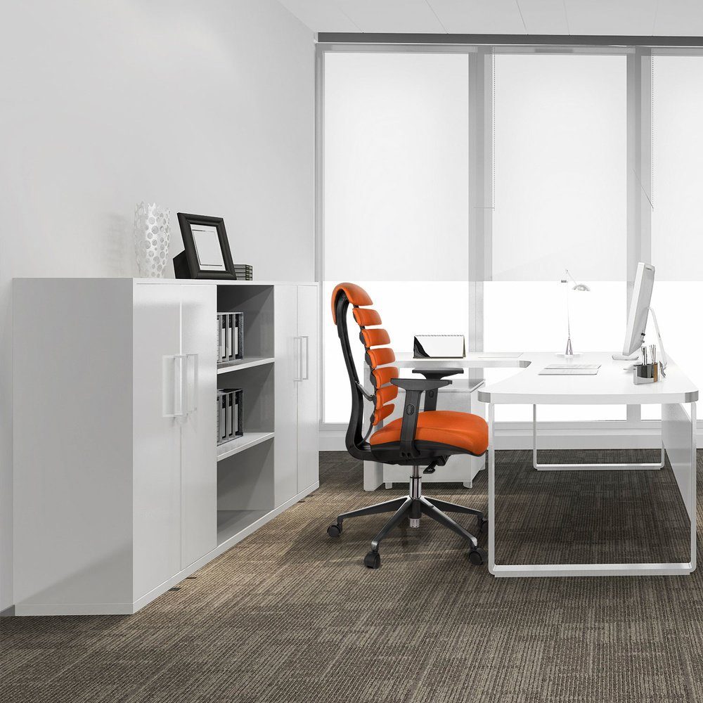 hjh OFFICE Drehstuhl LINE Profi Bürostuhl Schreibtischstuhl St), Stoff Orange ERGO II ergonomisch (1 mit Armlehnen