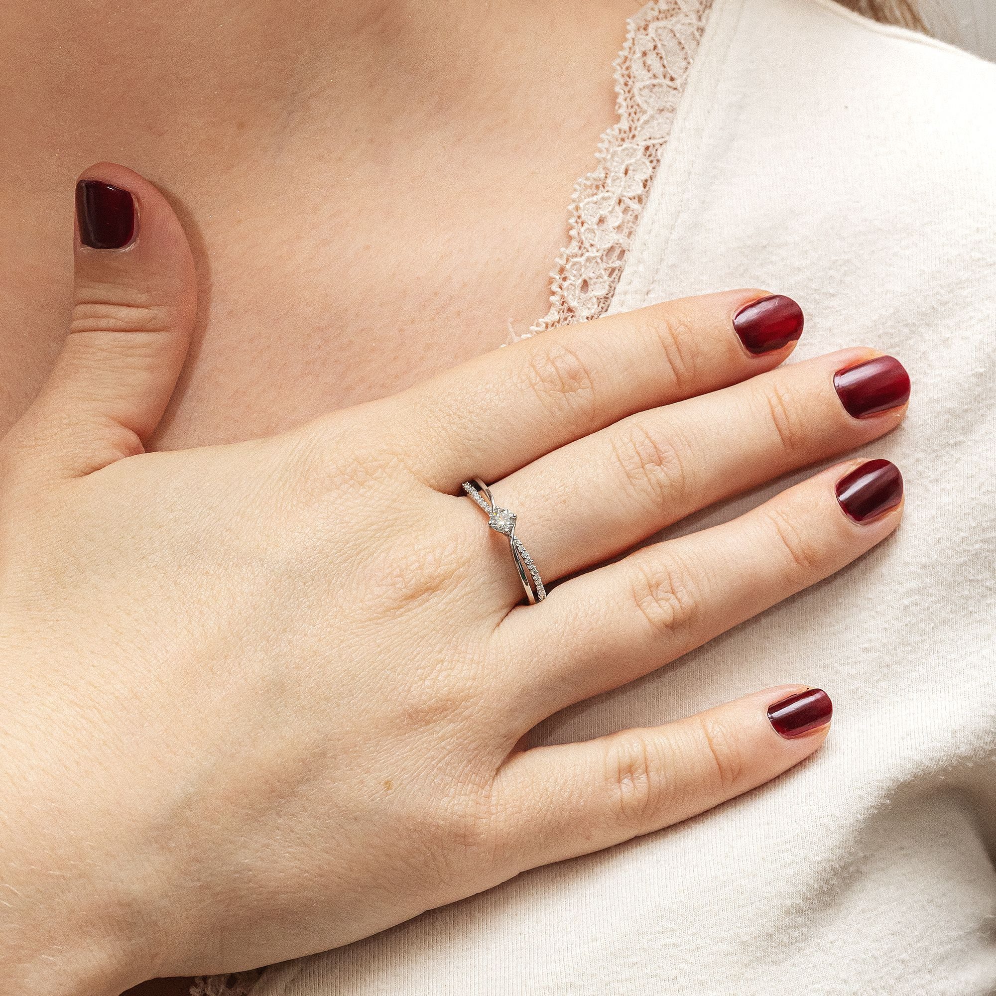 Diamonds by Ellen K. Fingerring Gold 585 mit 25 Brillanten zus. 0,25ct.