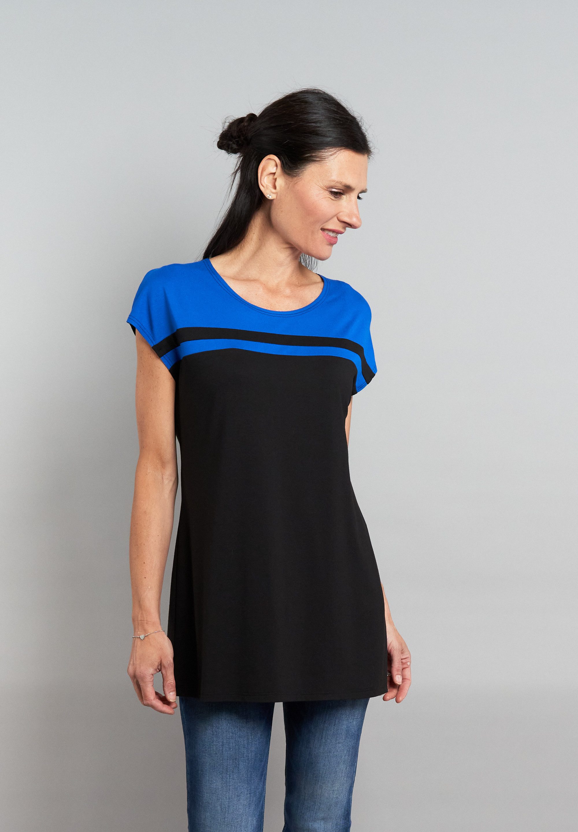 Seidel Moden T-Shirt Long-Top mit Colorblocking - MADE IN GERMANY günstig online kaufen
