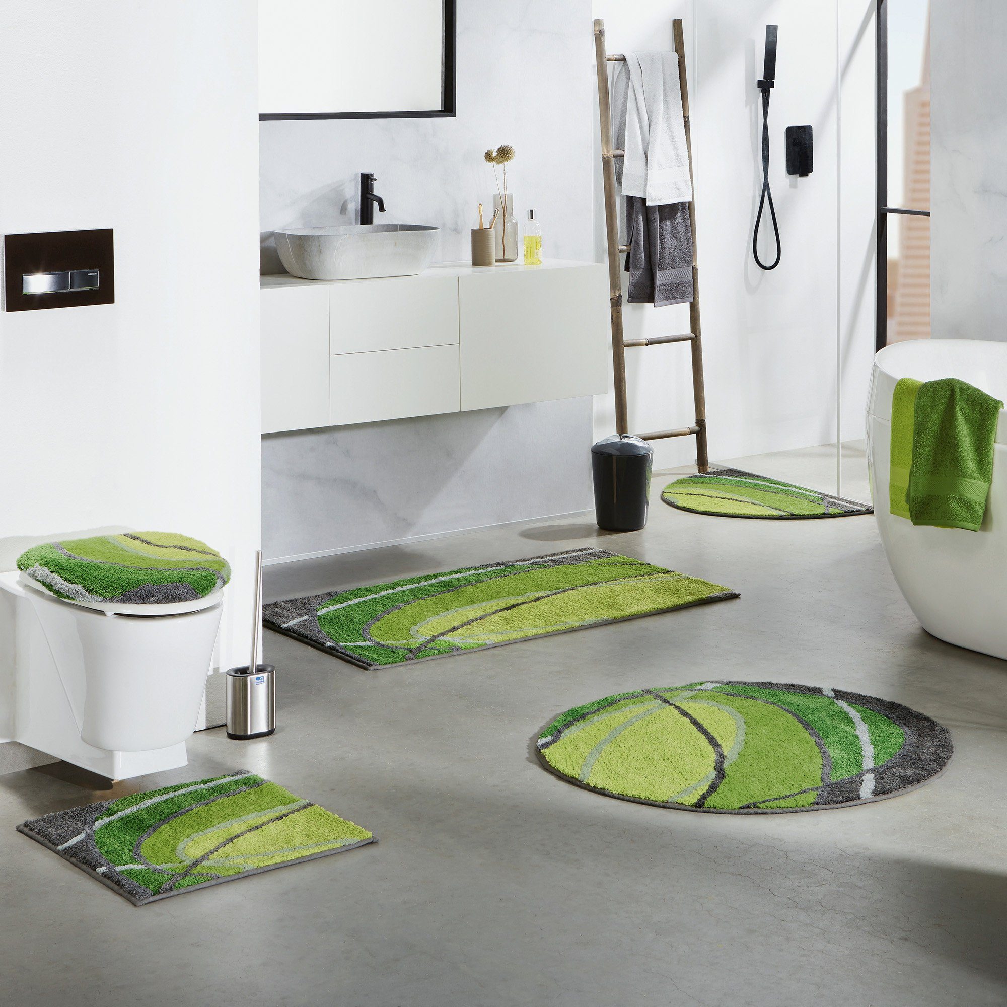 REDBEST Duschmatte Duschvorlage "Lynn" halbrund, Höhe 20 mm, Grafik günstig online kaufen