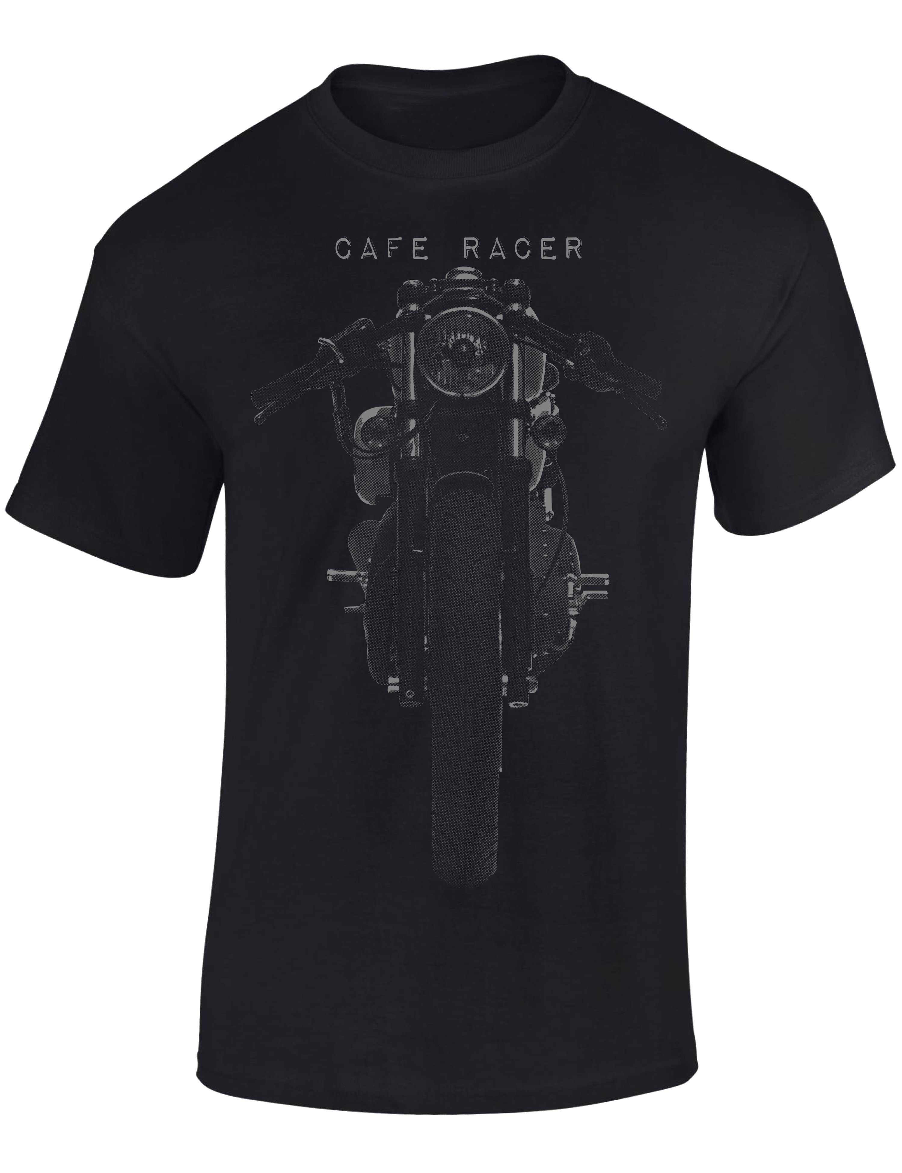 Baddery Print-Shirt Biker Shirt: "Cafe Racer" - Motorrad T-Shirt, hochwertiger Siebdruck, auch Übergrößen, aus Baumwolle