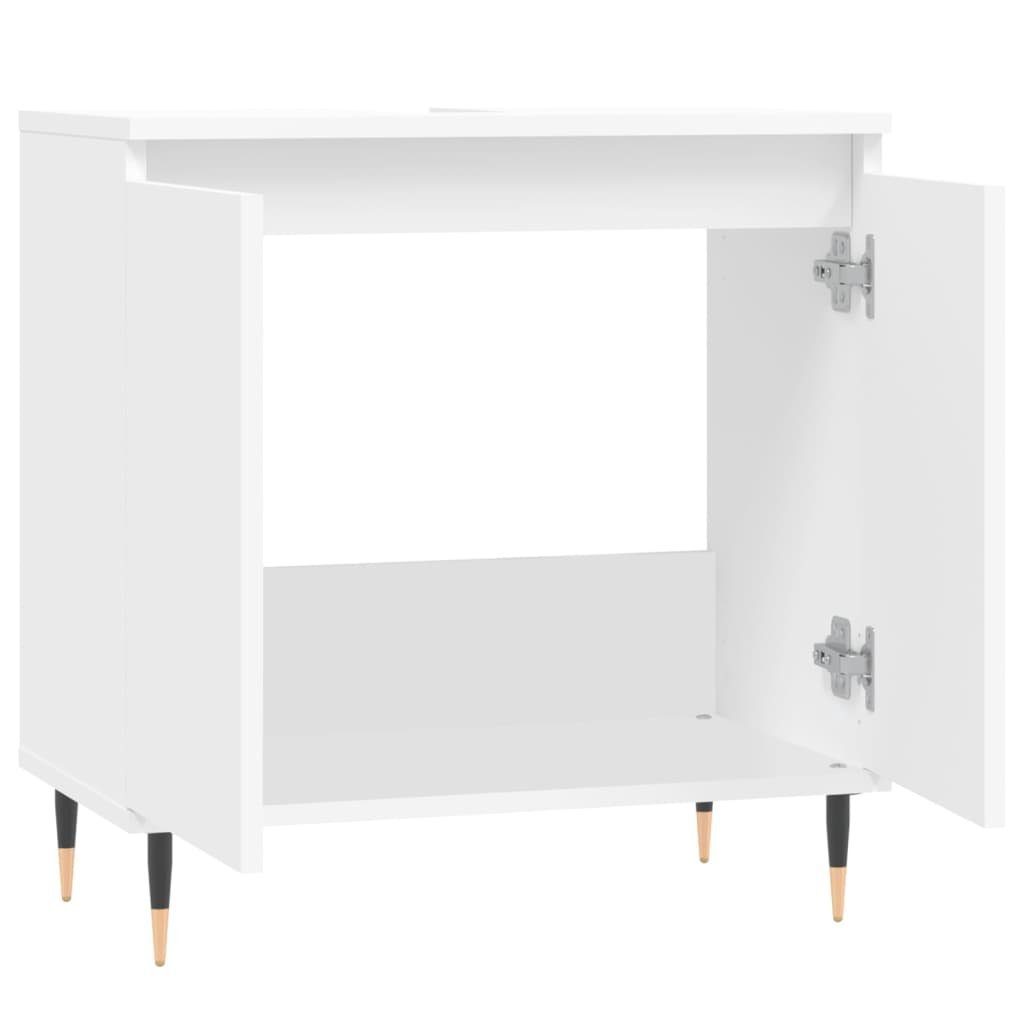 vidaXL cm 58x33x60 Badezimmerspiegelschrank Holzwerkstoff (1-St) Weiß Badezimmerschrank