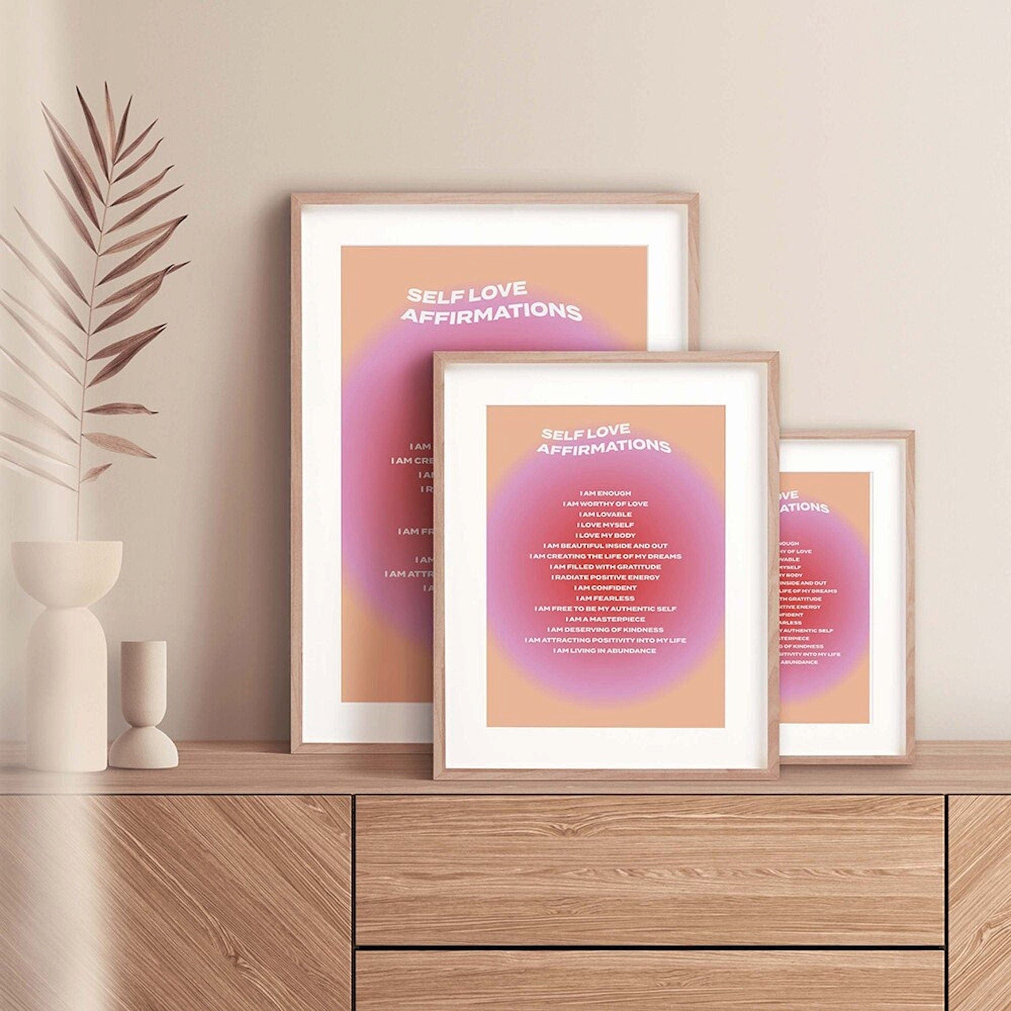JUSTGOODMOOD Poster Affirmationen zur Selbstliebe und Mindset Deko Print ohne Rahmen 13 x, (1 St)