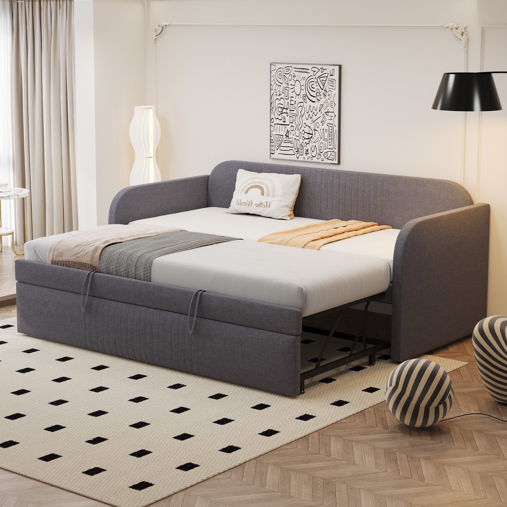 Odikalo Schlafsofa Schlafcouch mit Lattenrost 90x190 180x190, Auszug, Polst günstig online kaufen