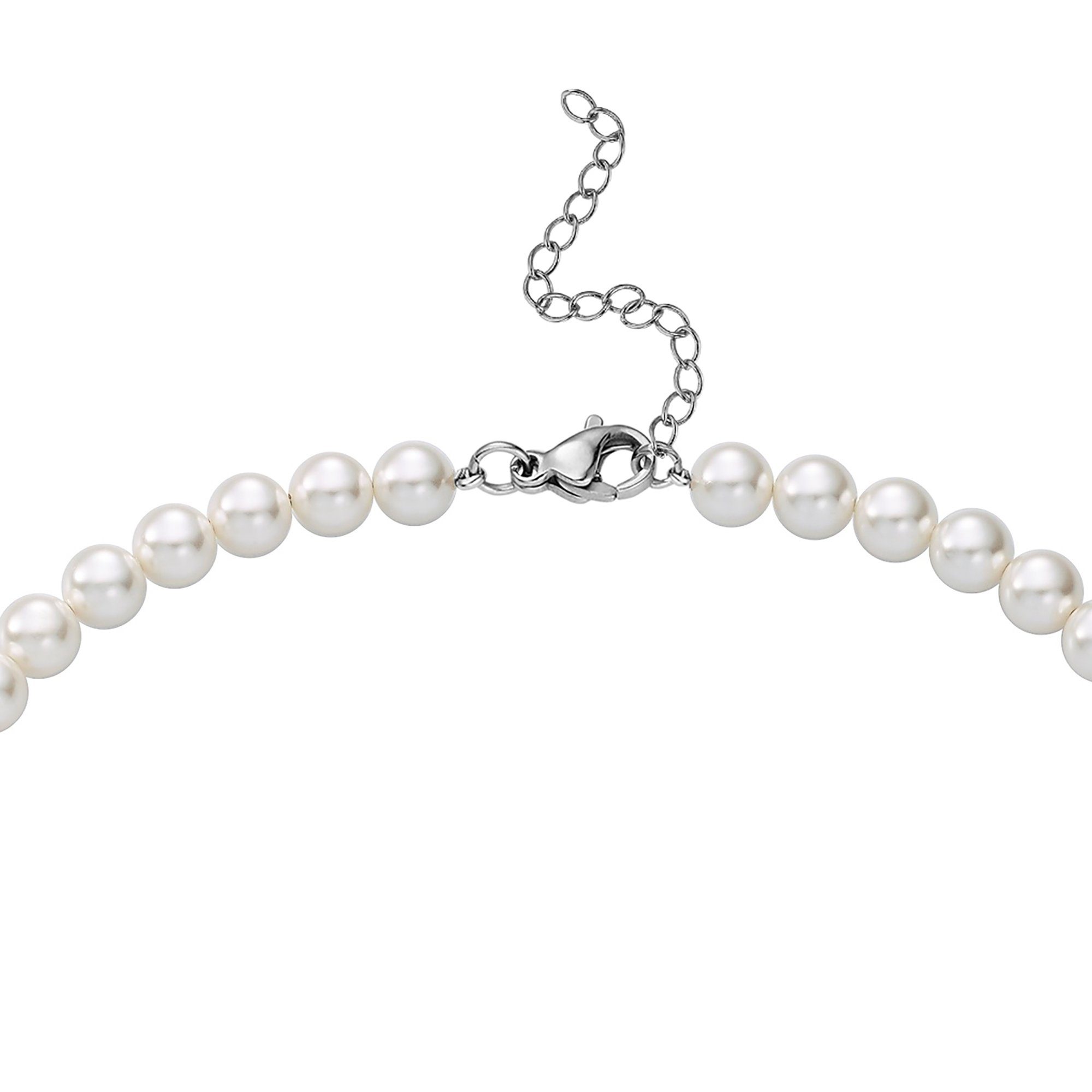 Heideman Collier Perlenkette No. oder Collier 8 silberfarben mit weiß Perlen glanzmatt (inkl. Geschenkverpackung), farbig poliert silberfarben