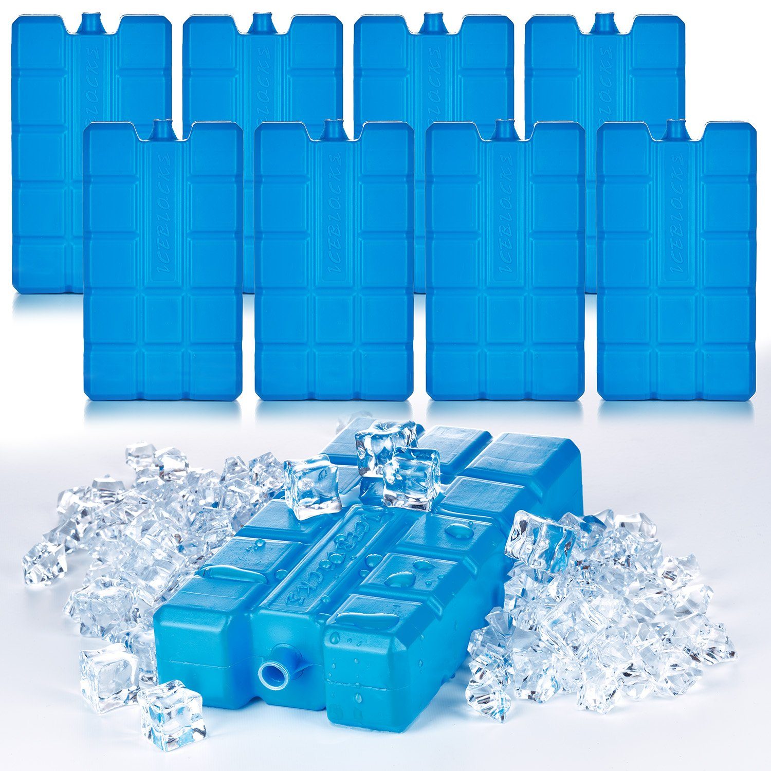 BigDean Kühlakku 8x Kühlakkus je 200ml 12h Kühlung für Kühltasche & Kühlbox Made i, Natürliche Kühlflüssigkeit, Robustes HDPE-Kunststoffgehäuse.
