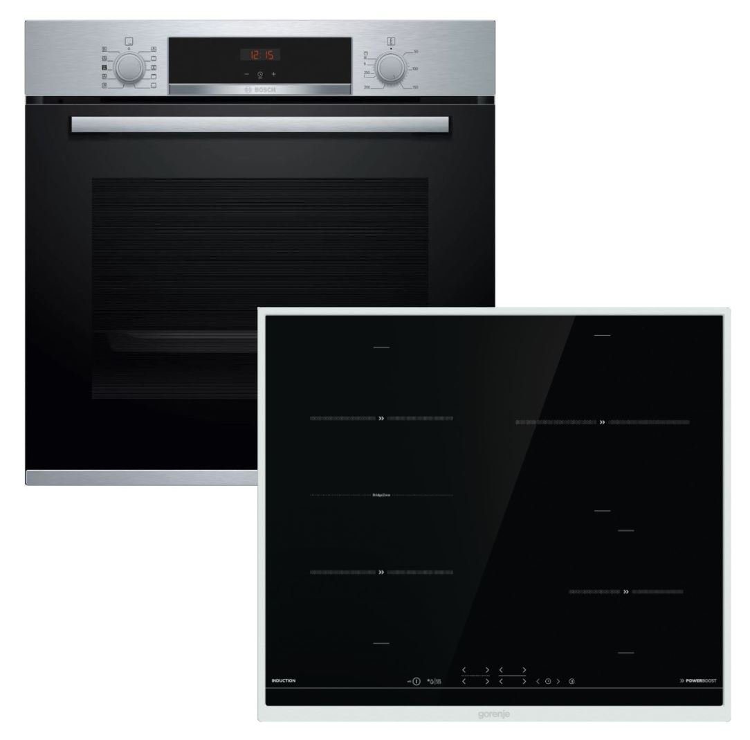 BOSCH Backofen-Set Herdset Bosch Einbau-Backofen mit Gorenje Induktionskochfeld 60 autark