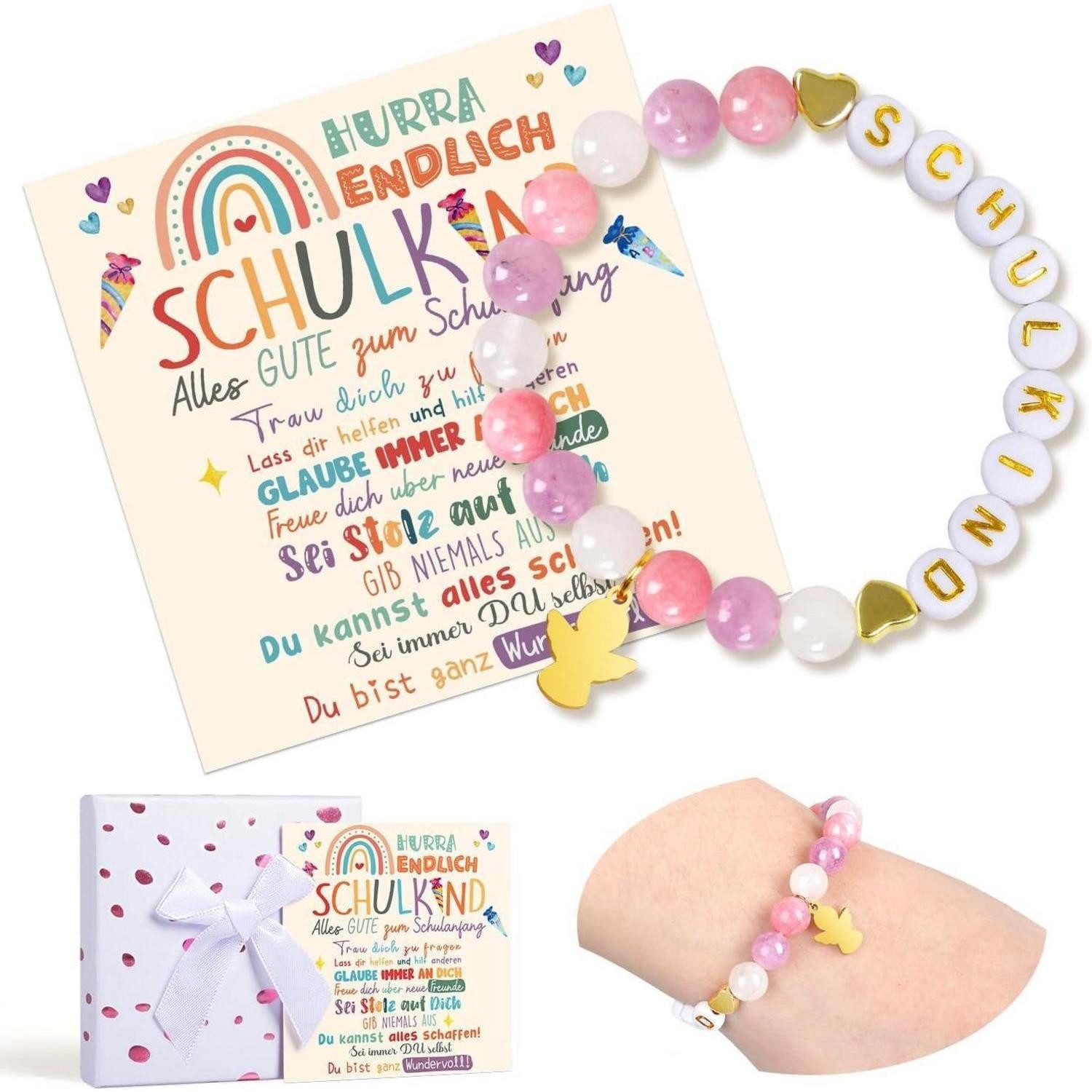 LuxusKollektion Armband Set Armbänder Einschulung Geschenk Mädchen 2025 Schultüte Lila