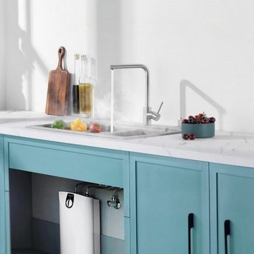 CECIPA Küchenarmatur Niederdruck Wasserhahn Küche Niederdruck Armatur (Einhand-Waschtischarmatur, 1-St., 360° drehbar) Ventilkern aus Keramik