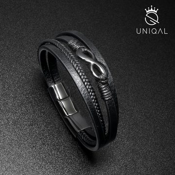 UNIQAL.de Lederarmband Unendlichkeit Leder Armband "NICE INFINITY" Herren (Unendlichkeitszeichen, Leder, Handgefertigt), Designed in Germany