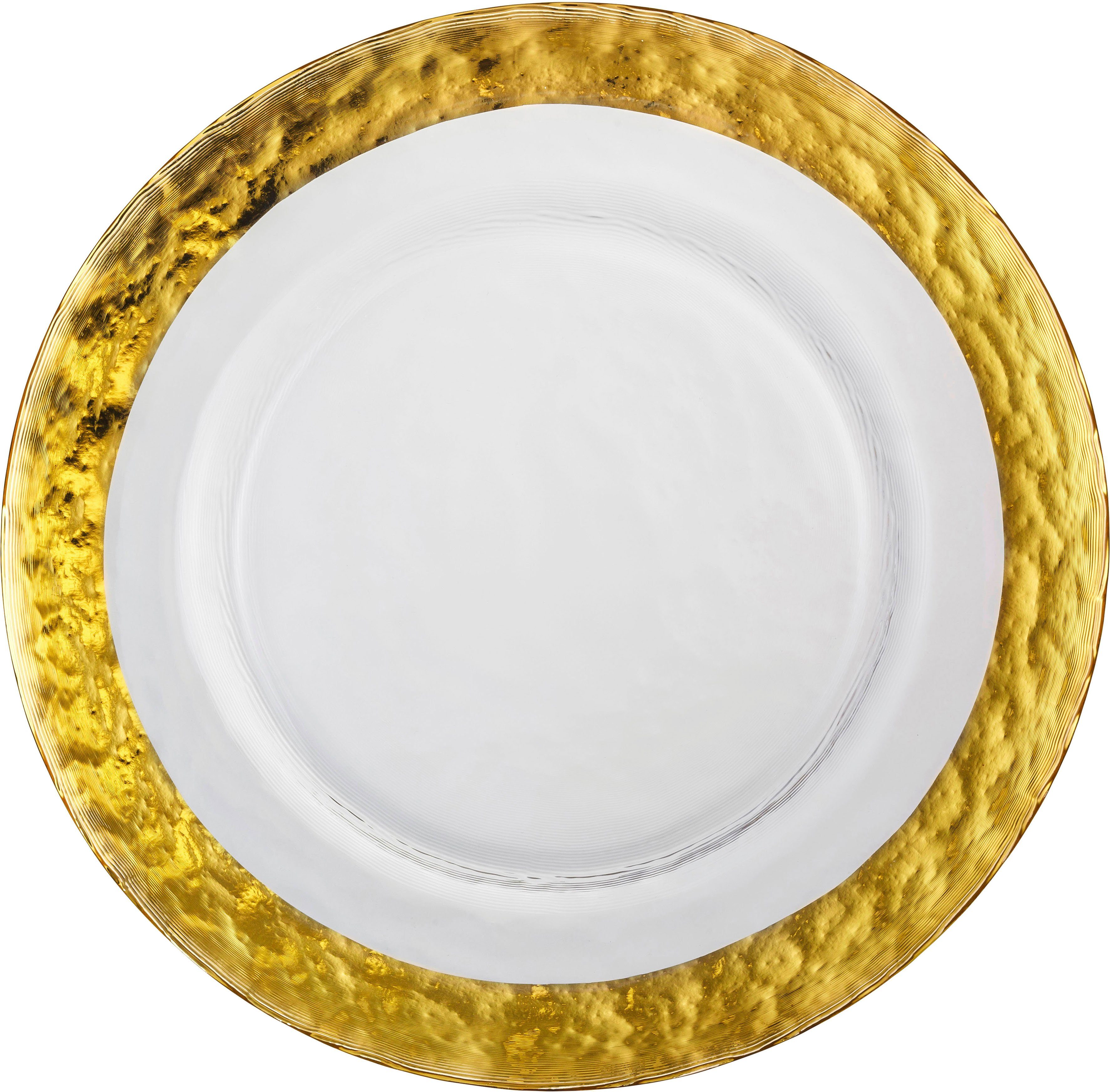 Gold, cm 1-tlg., 34 Handarbeit, COLOMBO mit Ø GOLD, Platzteller veredelt 24karätigem Eisch