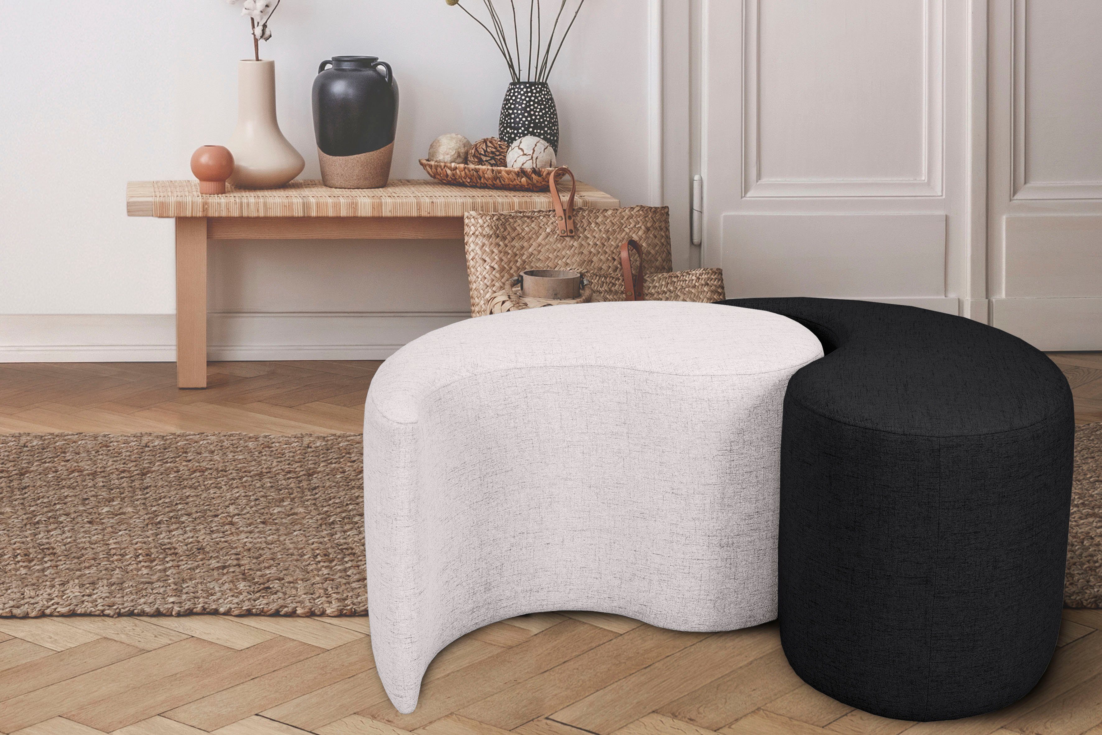 Home affaire Диван Yin&Yang Durchmesser 82cm, 2teilig, einzeln stellbar oder Yin-Yang-Optik