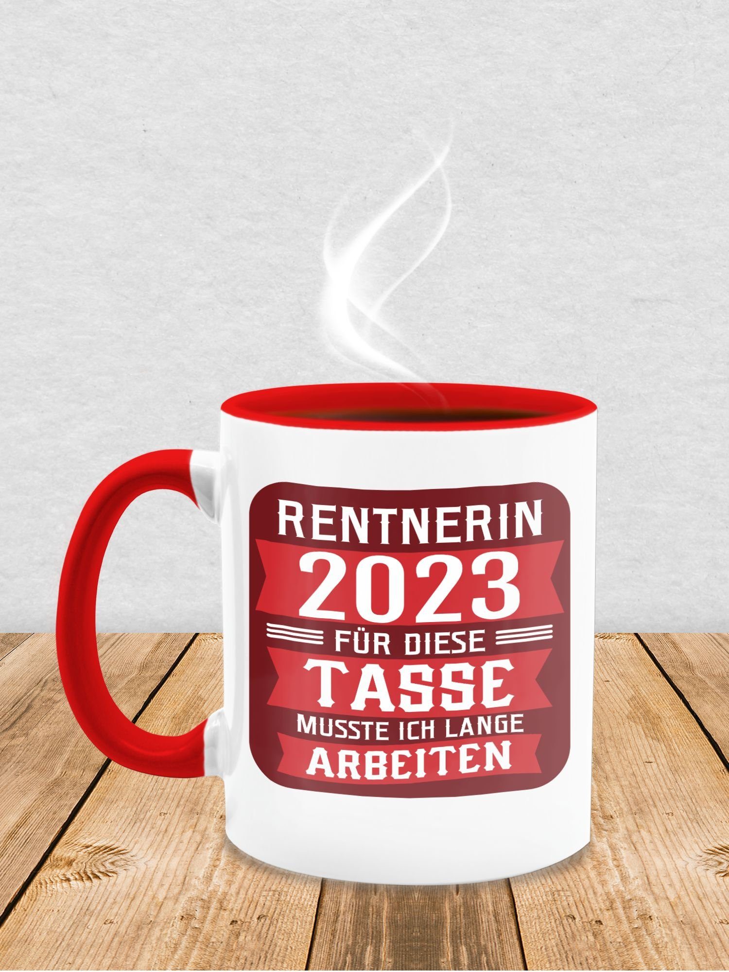 1 Rentnerin Rentnerin rot, - 2023 Rot Tasse Keramik, Tasse Shirtracer