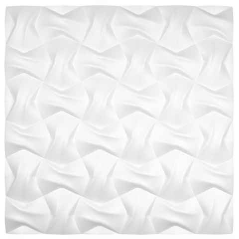 Hexim Wanddekoobjekt Wandpaneele (3D Paneele 60x60cm Sparpakete - Wand- und Deckengestaltung mit EPS Styroporplatten weiß - (0.36 Quadratmeter) Wandverkleidung, Deckenpaneele)