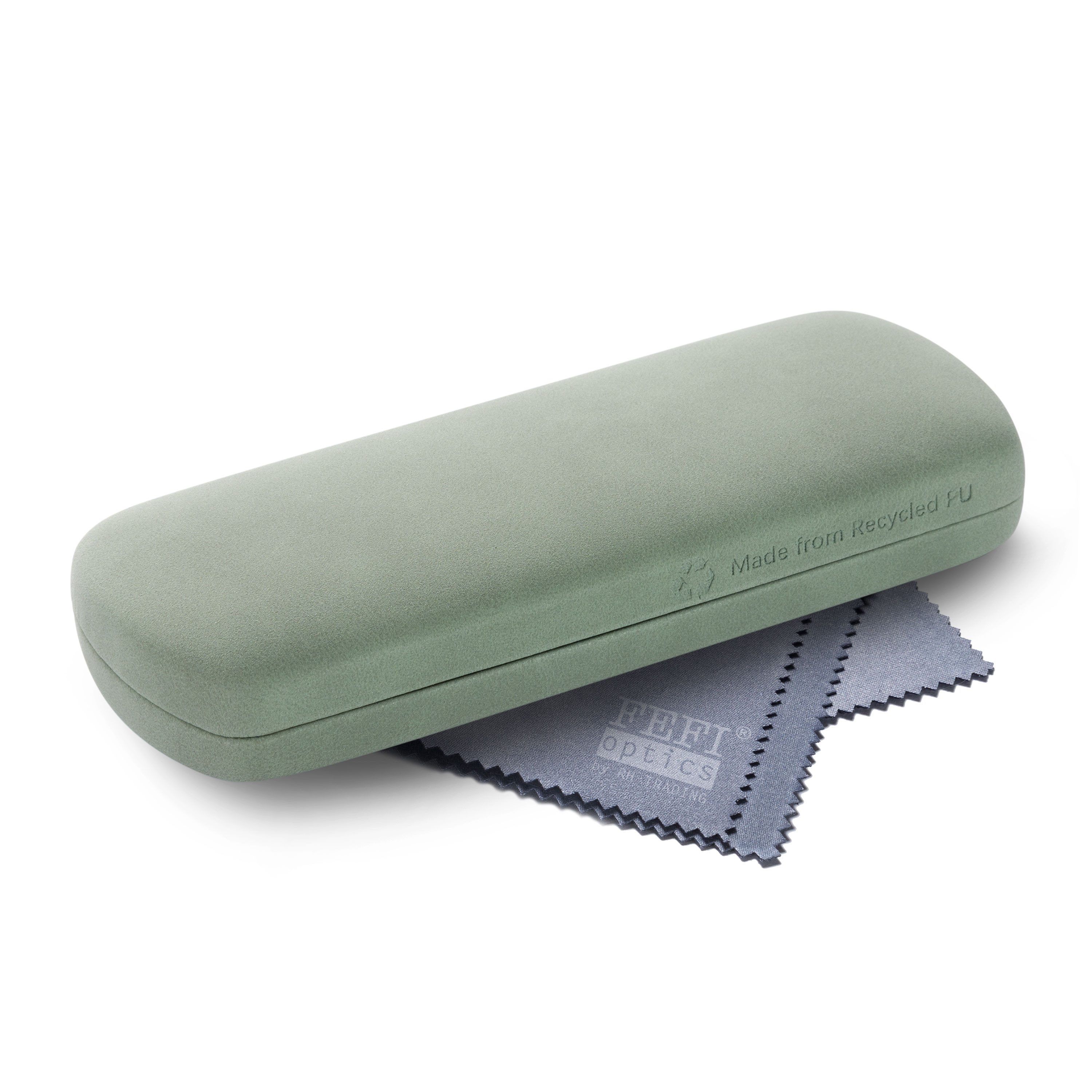 FEFI Brillenetui mit weichem Bezug aus Recycling Material (Hardcase), inklusive Mikrofasertuch