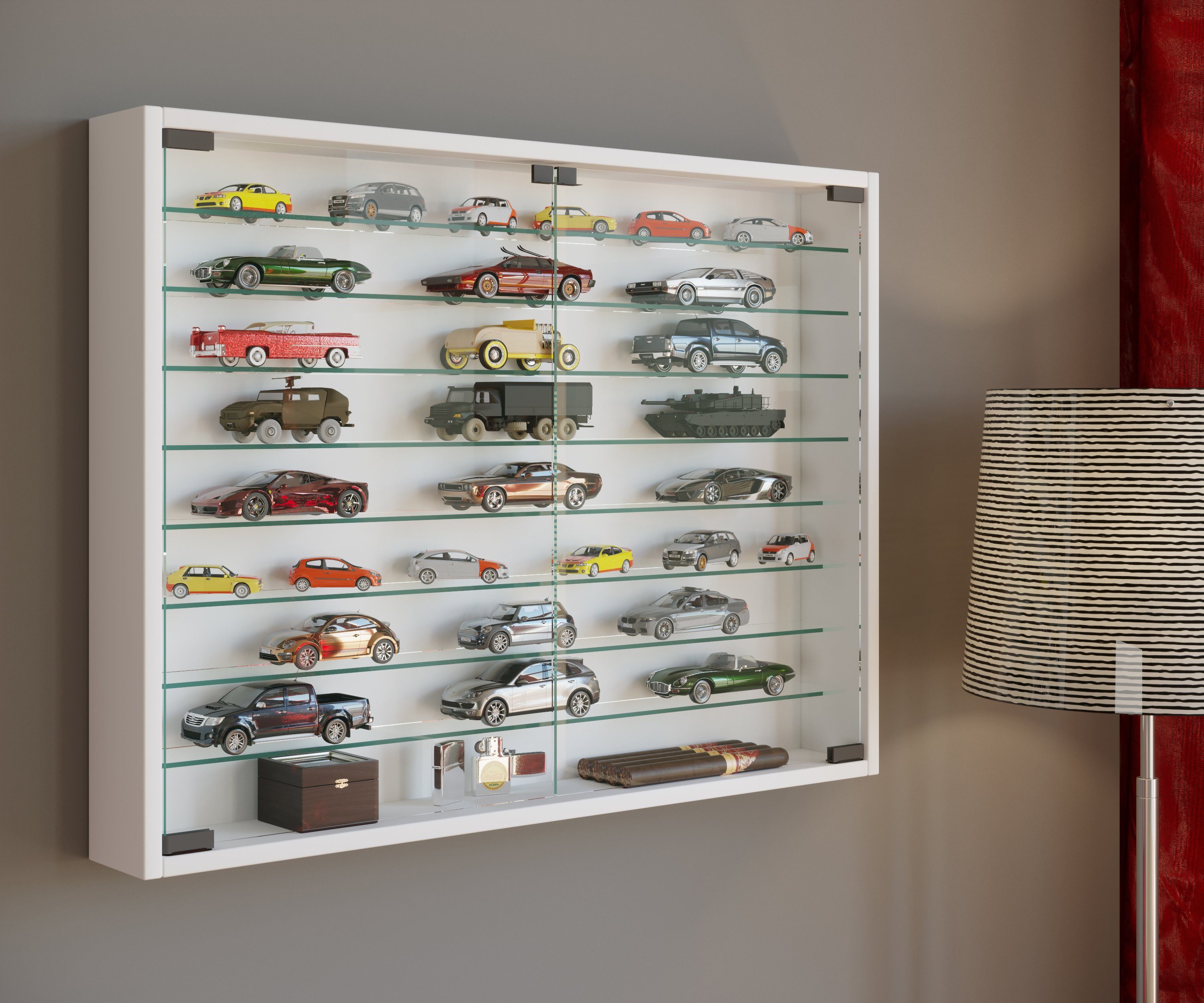 VCM Hängevitrine Wandvitrine Mandosa mit Glastüren, H. 60 x B. 80 x Glasvitrine hängend, Modern und platzsparend
