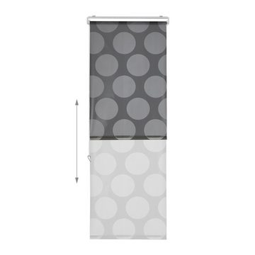 relaxdays Duschrollo Duschrollo grau Punkte Breite 60 cm, 60x240cm