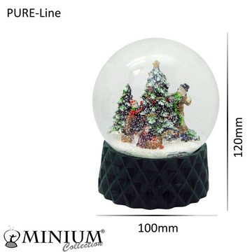 MINIUM-Collection Schneekugel Christbaum schmücken Weihnachtsbaum Sockel kubisch grün 100mm